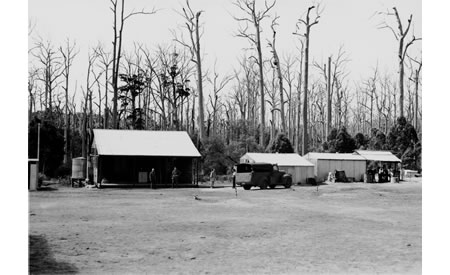 Military HQ & Admin Building  at Control Centre W28, Northcliffe for Italian POWs.  Online image 009485D. Courtesy the State Library of Western Australia.