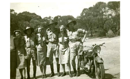 Orderly Room Staff of Australian Army Service Corps, Northam Camp, 1942. Women and men worked closely together. Most of the men were posted overseas. Courtesy Elsie Solly