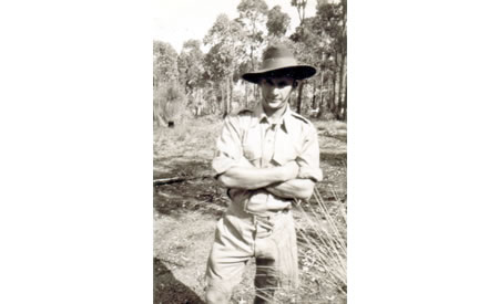 Private Edwin (Ted) Brindle, WX9806, 2/32nd Battalion, at Northam Army Camp, 1941. Courtesy Ted Brindle